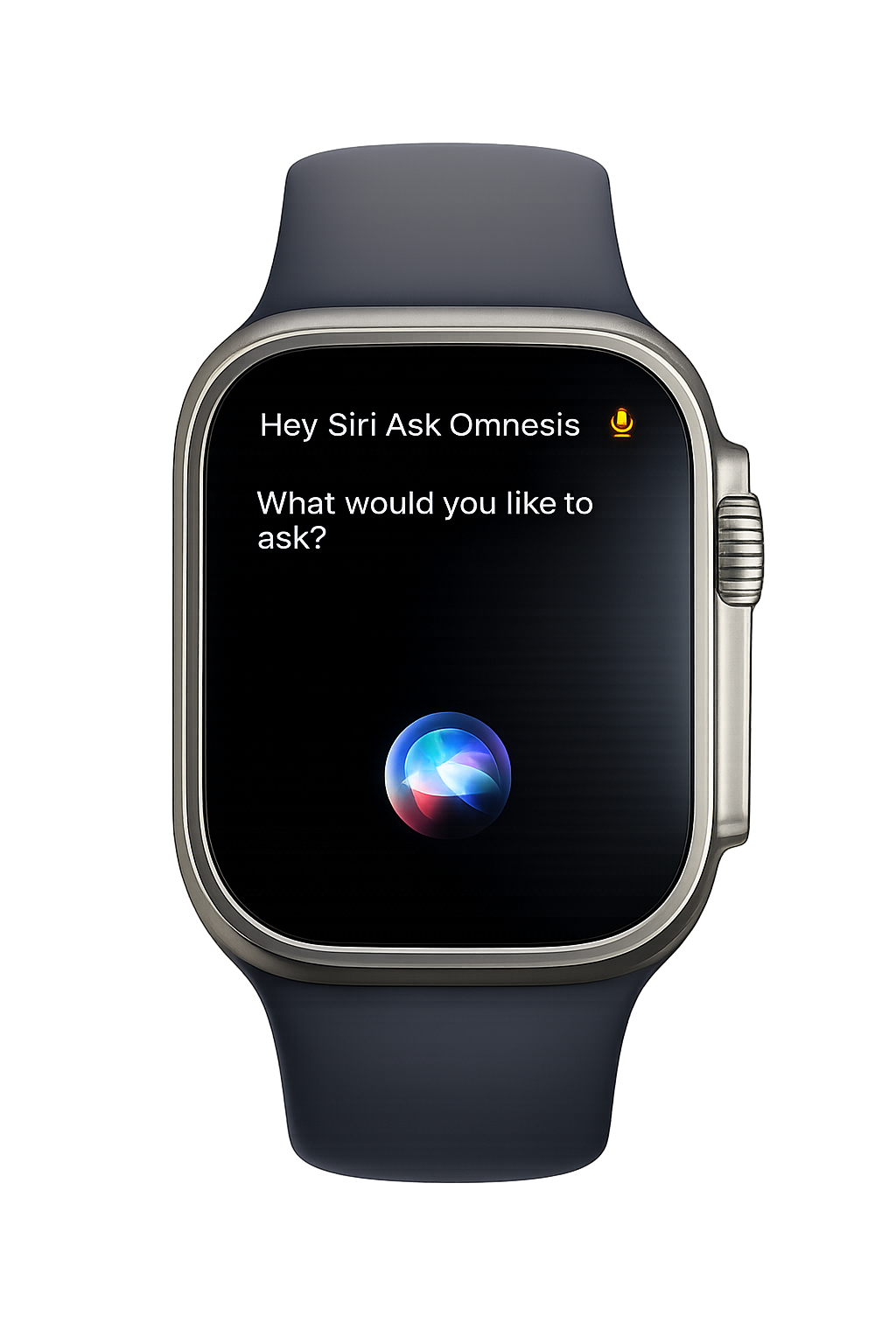 Apple Watch listening to the Siri command Ask Omnesis